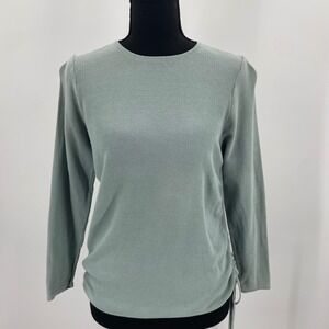 LAFAYETTE 148 NEW YORK Ruched Side Knit Sweater Light Green Size S